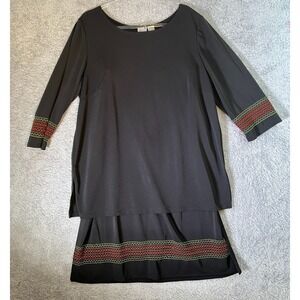 Giorgio‎ Fiorlini 18/20W Black 2 Piece Skirt Set Embroidered Trim Modest Outfit